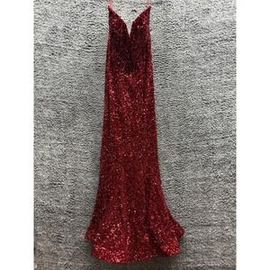 Portia and Scarlett Red Sequin Prom Dress